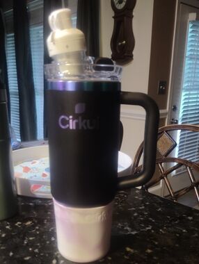 Cirkul Black & Pearl Gradient Travel Mug with Handle